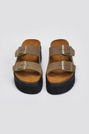 Flatform δερμάτινα nabuk σανδάλια ATENEO - Λαδί - thefashionproject.gr - ATENEO - 23508096002