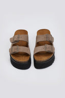 Flatform δερμάτινα nabuk σανδάλια ATENEO - Τάουπε - thefashionproject.gr - ATENEO