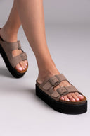 Flatform δερμάτινα nabuk σανδάλια ATENEO - Τάουπε - thefashionproject.gr - ATENEO