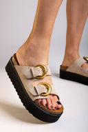 Flatform καστόρινα σανδάλια ATENEO