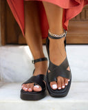 Σανδάλια flatforms με μπαρέτα tfp