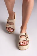 Flatforms από ψάθα με τοκάδες ERYNN