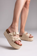 Flatforms από ψάθα με τοκάδες ERYNN