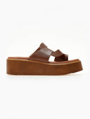 Σανδάλια flatforms δερμάτινα με περαστή φάσα Estil 
