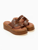 Σανδάλια flatforms δερμάτινα με περαστή φάσα Estil 