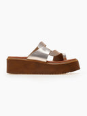 Σανδάλια flatforms δερμάτινα με περαστή φάσα Estil 