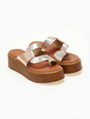 Σανδάλια flatforms δερμάτινα με περαστή φάσα Estil 