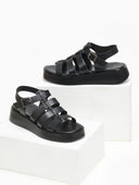 Σανδάλια flatforms δερμάτινα gladiator tfp