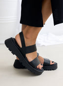 Flatforms δερμάτινα με chunky σόλα TFP - Μαύρο - thefashionproject.gr - TFP