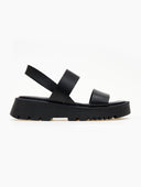 Flatforms δερμάτινα με chunky σόλα TFP - Μαύρο - thefashionproject.gr - TFP