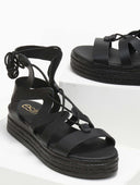 Σανδάλια flatforms δερμάτινα με δέσιμο estil