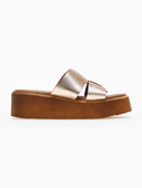 Flatforms δερμάτινα με ιδιαίτερη φάσα Estil - Χαλκός - thefashionproject.gr - Estil