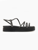Σανδάλια flatforms δερμάτινα με στρας estil