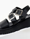 Flatforms δερμάτινα με τοκάδες TFP - Μαύρο - thefashionproject.gr - TFP
