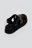 Flatforms δερμάτινα με velcro και print Ragazza 01227