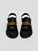 Flatforms δερμάτινα με velcro και print Ragazza 01227