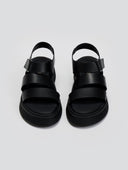 Flatforms δερμάτινα με velcro Ragazza 01227 - Μαύρο - thefashionproject.gr - RAGAZZA