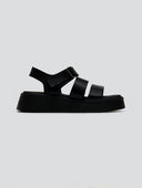 Flatforms δερμάτινα με velcro Ragazza 01227 - Μαύρο - thefashionproject.gr - RAGAZZA