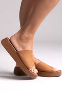 Flatforms δερμάτινα nubuck σανδάλια Estil