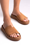 Flatforms δερμάτινα nubuck σανδάλια Estil