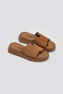 Flatforms δερμάτινα nubuck σανδάλια Estil
