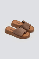 Flatforms δερμάτινα nubuck σανδάλια Estil
