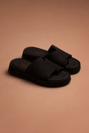 Flatforms δερμάτινα nubuck σανδάλια Estil - Μαύρο