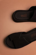 Flatforms δερμάτινα nubuck σανδάλια Estil - Μαύρο