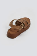 Flatforms δερμάτινα σανδάλια gladiator Estil