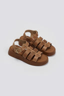 Flatforms δερμάτινα σανδάλια gladiator Estil