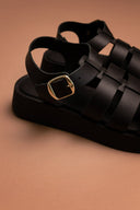 Flatforms δερμάτινα σανδάλια gladiator Estil - Μαύρο - thefashionproject.gr - Estil - 24232002003