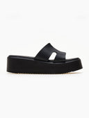 Flatforms δερμάτινα σανδάλια με ανοίγματα Estil