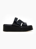 Flatforms δερμάτινα σανδάλια με φαρδιά φάσα Estil