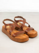 Flatforms δερμάτινα σανδάλια με φάσες TFP