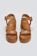 Flatforms δερμάτινα σανδάλια με μπαρέτα Tfp