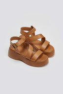 Flatforms δερμάτινα σανδάλια με μπαρέτα Tfp - Ταμπά - thefashionproject.gr - TFP - 24160007003