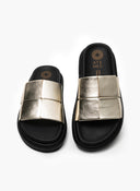 Flatforms δερμάτινα σανδάλια με περαστό σχέδιο στις φάσες