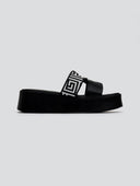 Flatforms δερμάτινα σανδάλια με print Estil