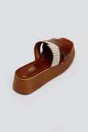 Flatforms δερμάτινα σανδάλια με print Estil