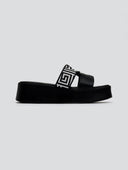 Flatforms δερμάτινα σανδάλια με print Estil - Μαύρο - thefashionproject.gr - Estil - 23582002003