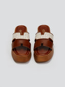 Flatforms δερμάτινα σανδάλια με print Estil - Ταμπά - thefashionproject.gr - Estil - 23582007003