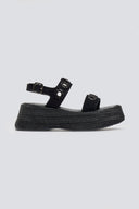 Flatforms δερμάτινα σανδάλια με ψάθα Carad