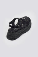 Flatforms δερμάτινα σανδάλια με ψάθα Carad