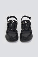 Flatforms δερμάτινα σανδάλια με ψάθα Carad