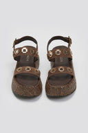 Flatforms δερμάτινα σανδάλια με ψάθα Carad