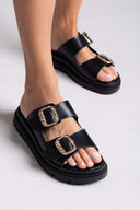 Flatforms δερμάτινα σανδάλια με τοκάδες Tfp