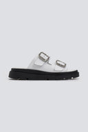 Flatforms δερμάτινα σανδάλια με τοκάδες Tfp - Λευκό - thefashionproject.gr - TFP