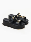 Flatforms δερμάτινα σανδάλια με τρουκς Estil