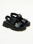 Flatforms δερμάτινα σανδάλια με velcro TFP