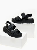 Flatforms δερμάτινα σανδάλια με velcro TFP
